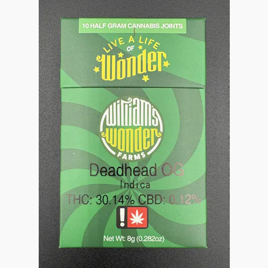 Hoodview Cannabis - WillIams Wonder | Deadhead OG Pre Roll .5g- 10pk - 1