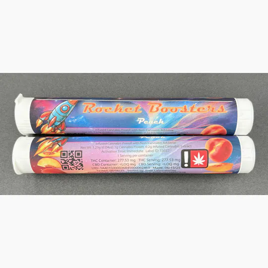 Hoodview Cannabis - Rocket Booster | Peach Infused Pre Roll 1g - 1
