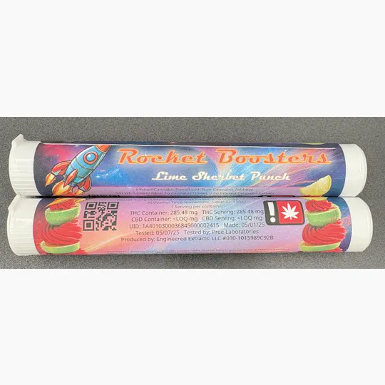 Hoodview Cannabis - Rocket Boosters | Lime Sherbet Punch Infused Pre Roll 1g - 1