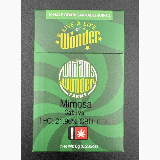 Hoodview Cannabis - WillIams Wonder | Mimosa Pre Roll .5g- 10pk - 1