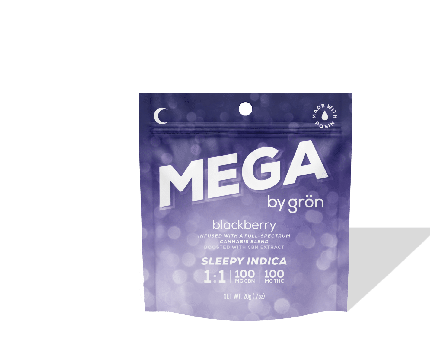 Grön Edibles - Mega | Blackberry | Sleepy Indica | 100mg THC | 10pk - 1