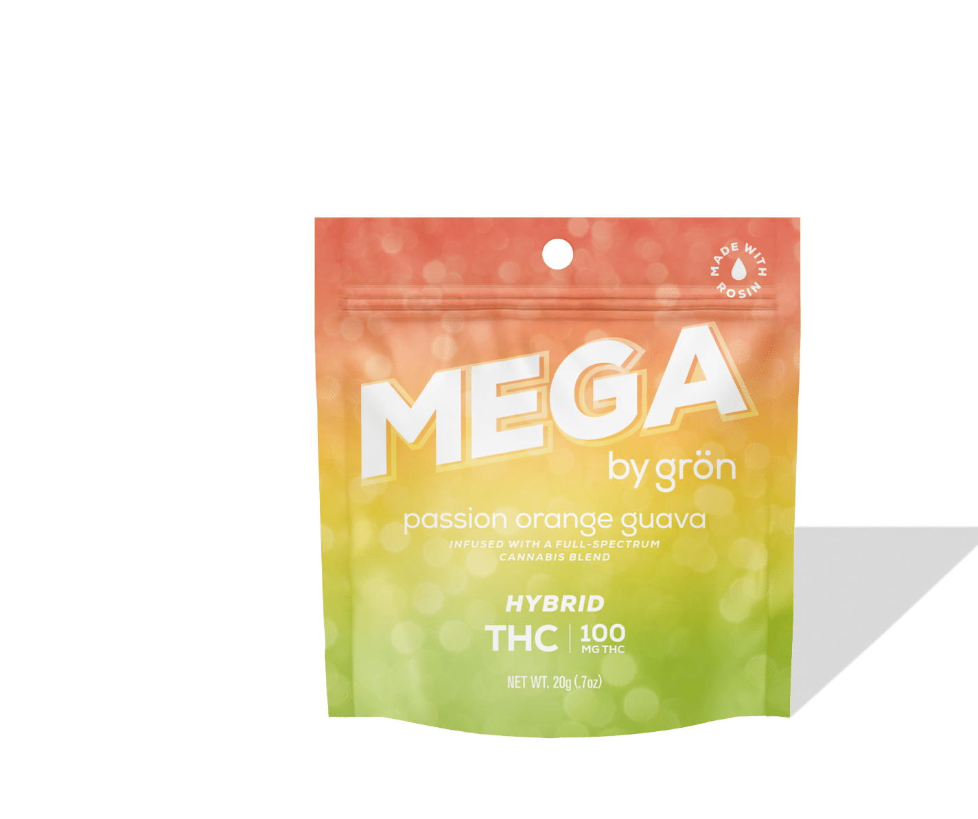Grön Edibles - Mega | Passion Orange Guava | Hybrid | 100mg THC | 10pk - 1