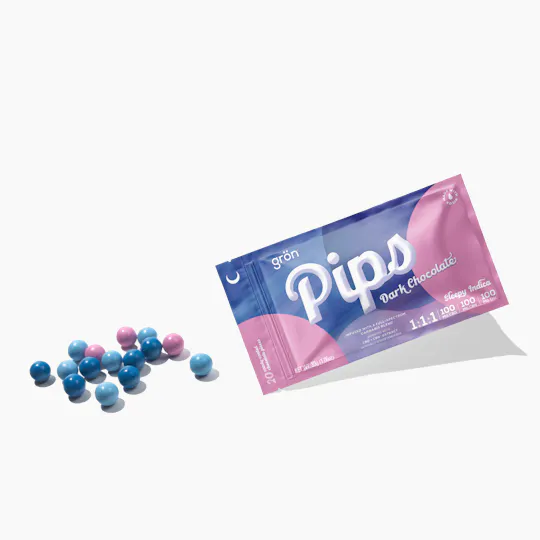 Grön Edibles - Pips | Dark Chocolate | Sleepy Indica | 1:1:1 CBD/CBN/THC | 20pk - 1