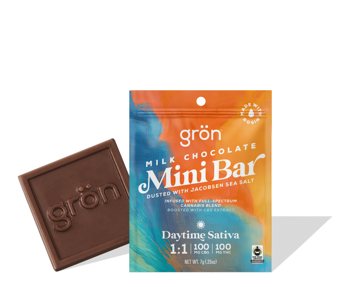 Grön Edibles - Mini Bar | Milk Chocolate | Daytime Sativa | 1:1 CBD/THC | 10pk - 1