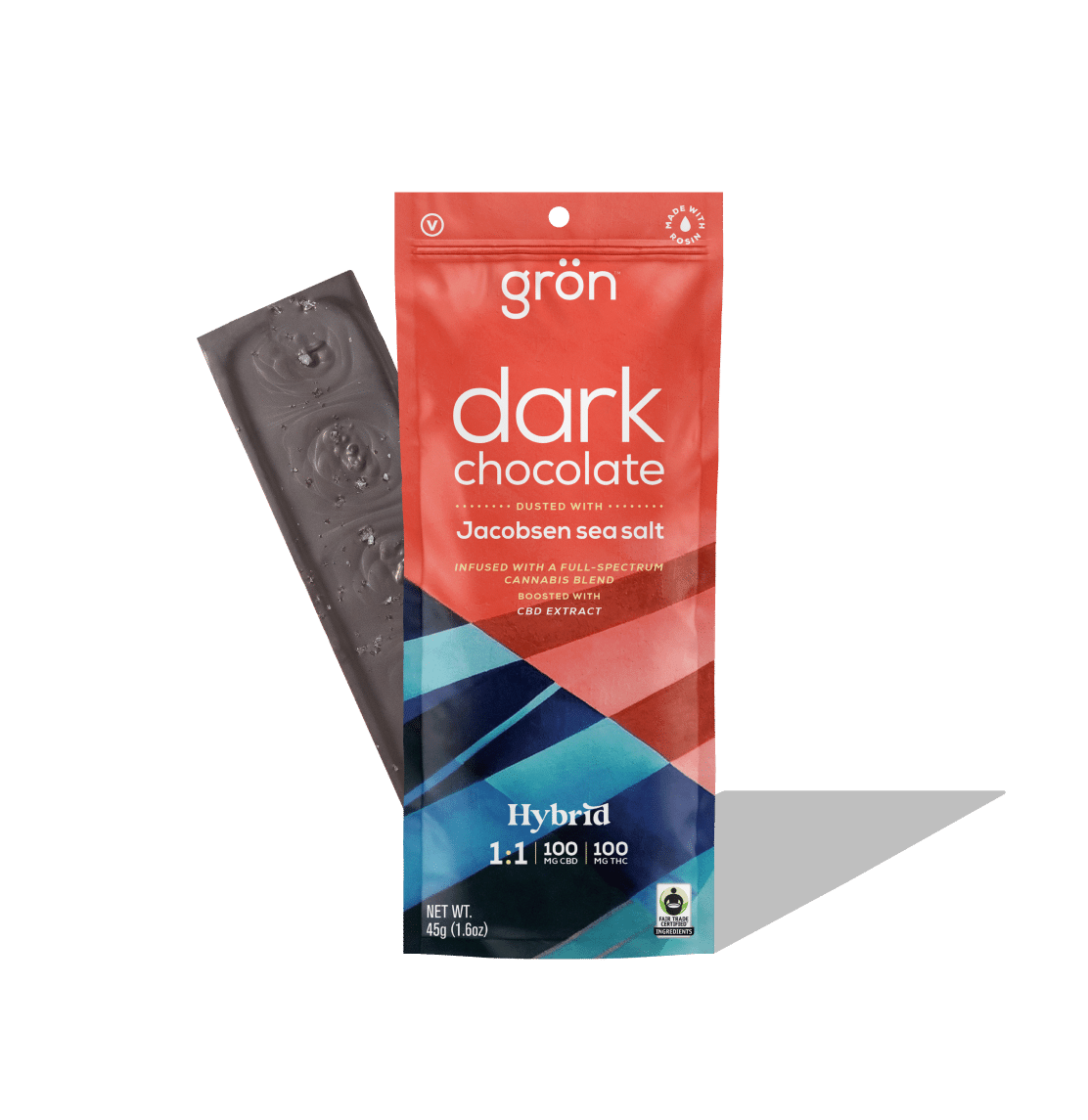 Grön Edibles - Dark Chocolate | Hybrid | 1:1 CBD/THC | 10pk - 1