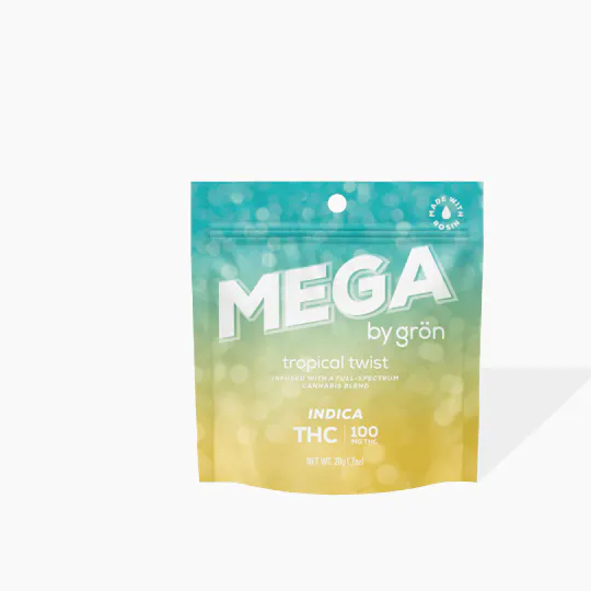 Grön Edibles - Mega | Tropical Twist | Indica | 100mg THC | 10pk - 1