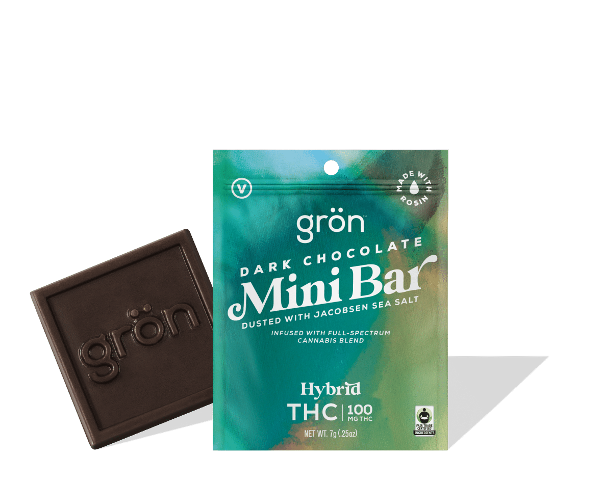 Grön Edibles - Mini Bar | Dark Chocolate | Hybrid | 100mg THC | 10pk - 1