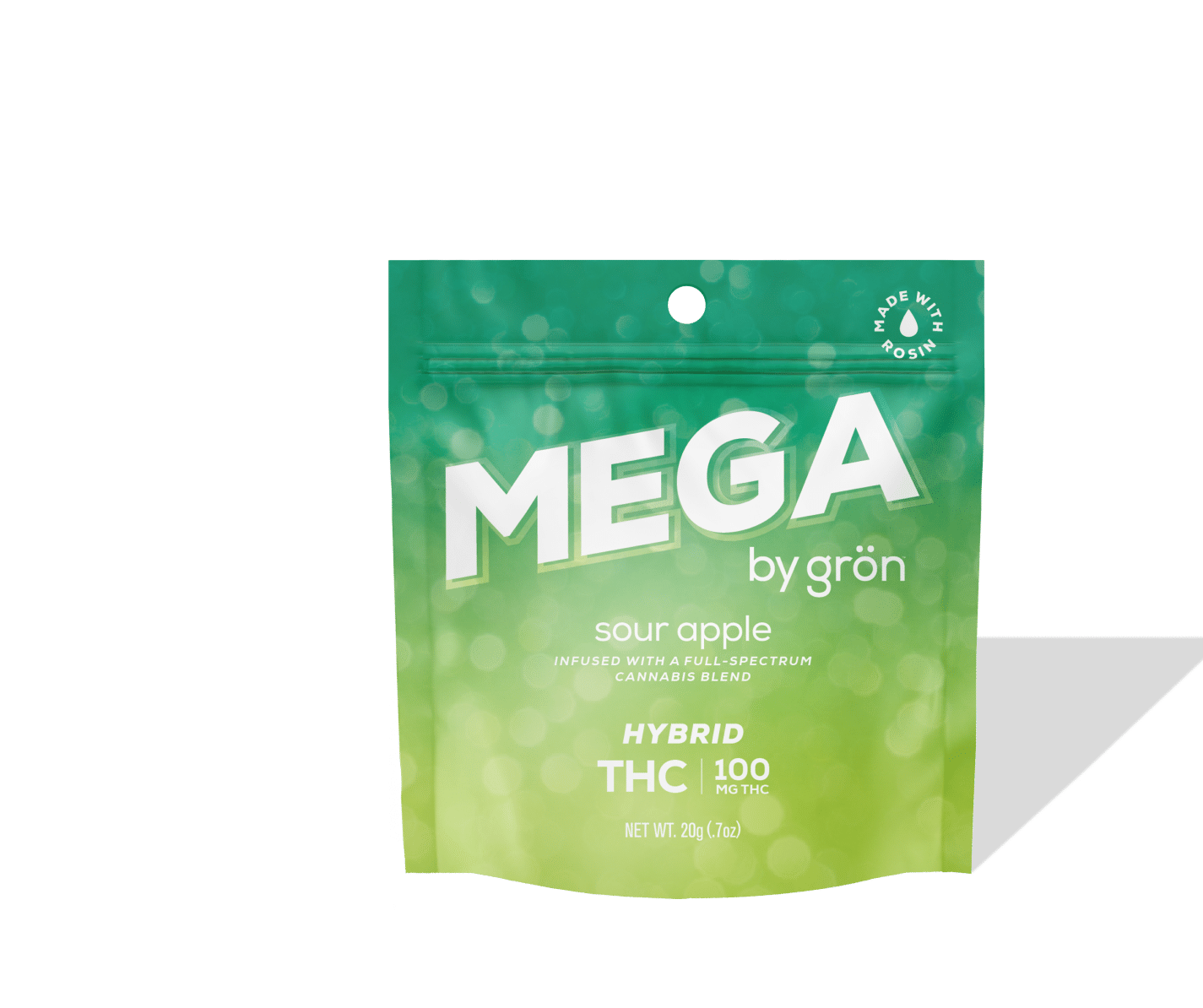 Grön Edibles - Mega | Sour Apple | Hybrid | 100mg THC | 10pk - 1