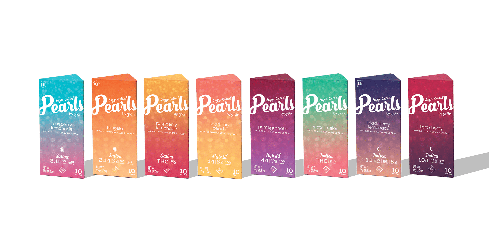 Grön Edibles - Sugar-Coated Pearls | Sparkling Peach | Hybrid | 1:1 CBD/THC | 10pk - 1
