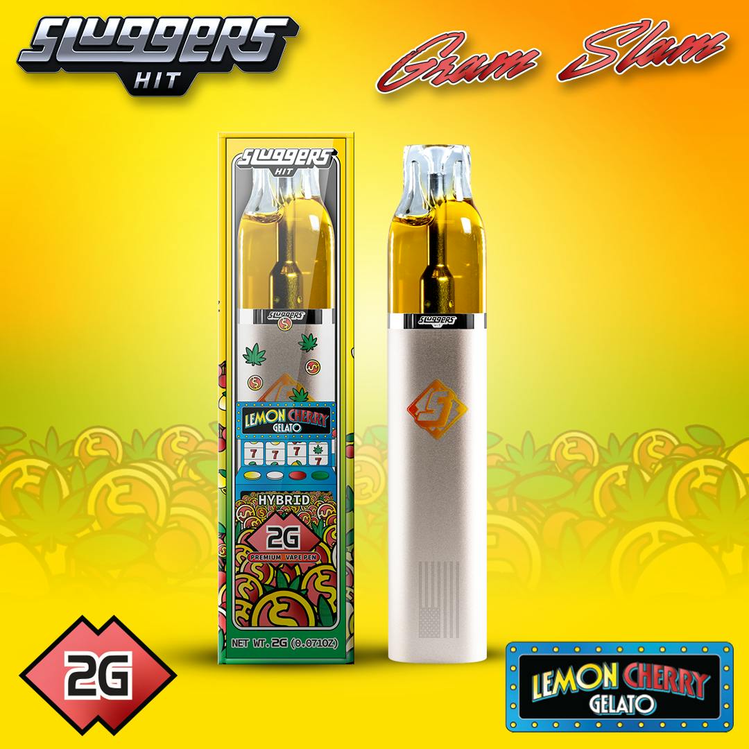 Sluggers Hit - Sluggers - Lemon Cherry Gelato AIO Vape - 2g - 1