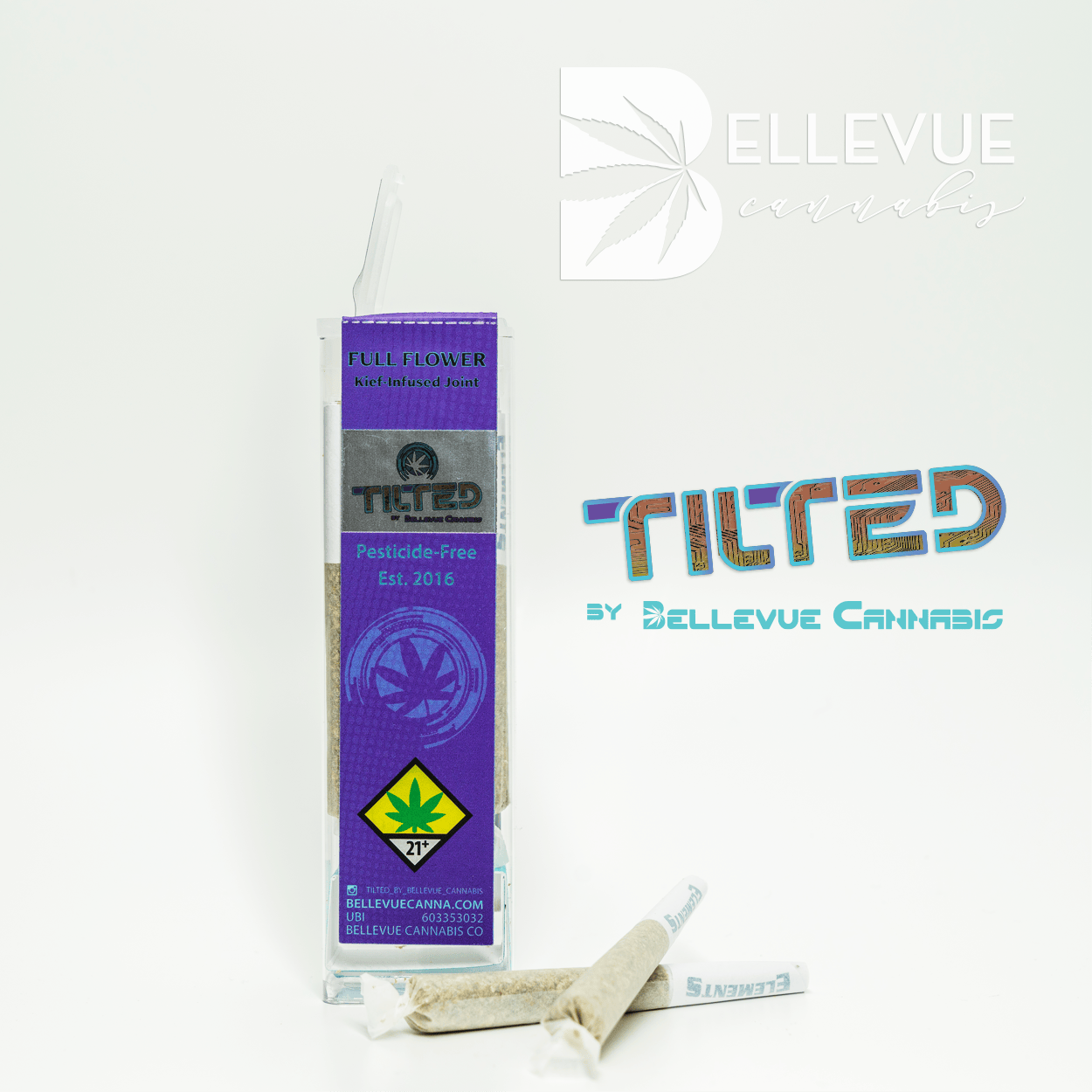 Tilted by Bellevue Cannabis Co - Gorilla Glue – Hash Infused Pre Roll – .6g – 5 Pack (3g) - 1