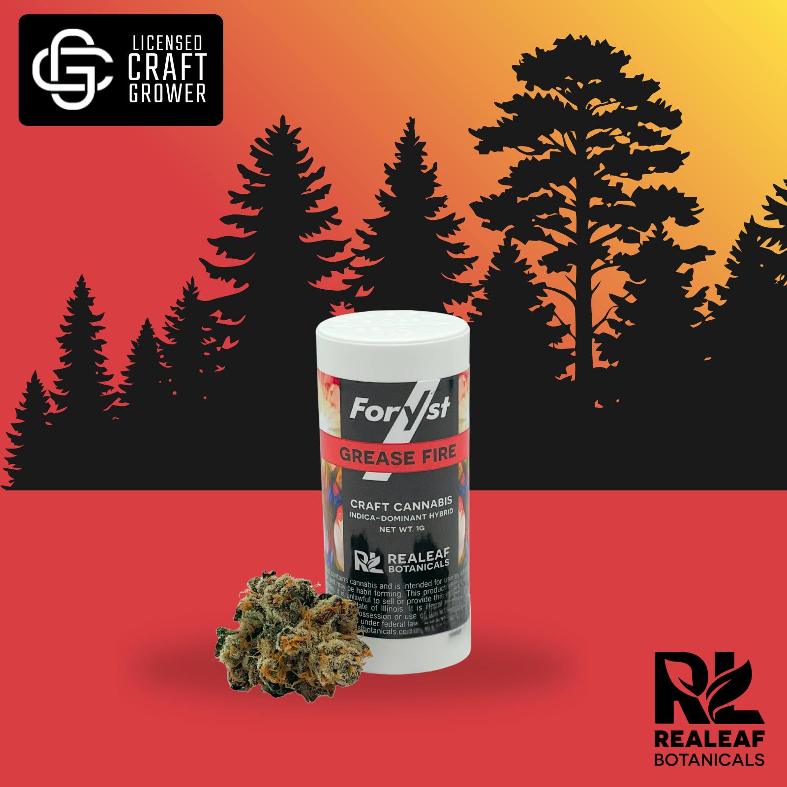 Realeaf Botanicals - Grease Fire Foryst Flower 1g - 1