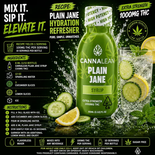 Cannalean - Cannalean | Plain Jane (Unflavored) | 1000mg THC Syrup - 1