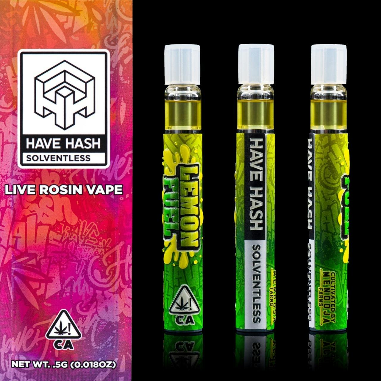 Have Hash - Lemon Fuel – Live Rosin Vape (Mendoja Farms) - 1