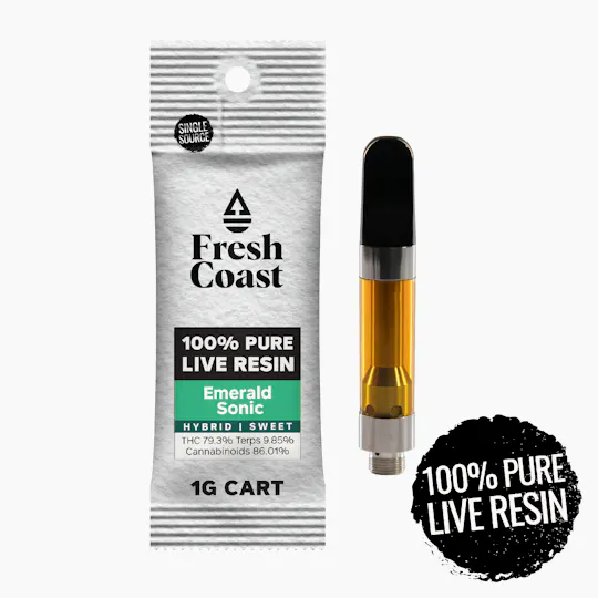 Fresh Coast - Emerald Sonic | 100% Pure Live Resin 1G Cart | Hybrid - 1