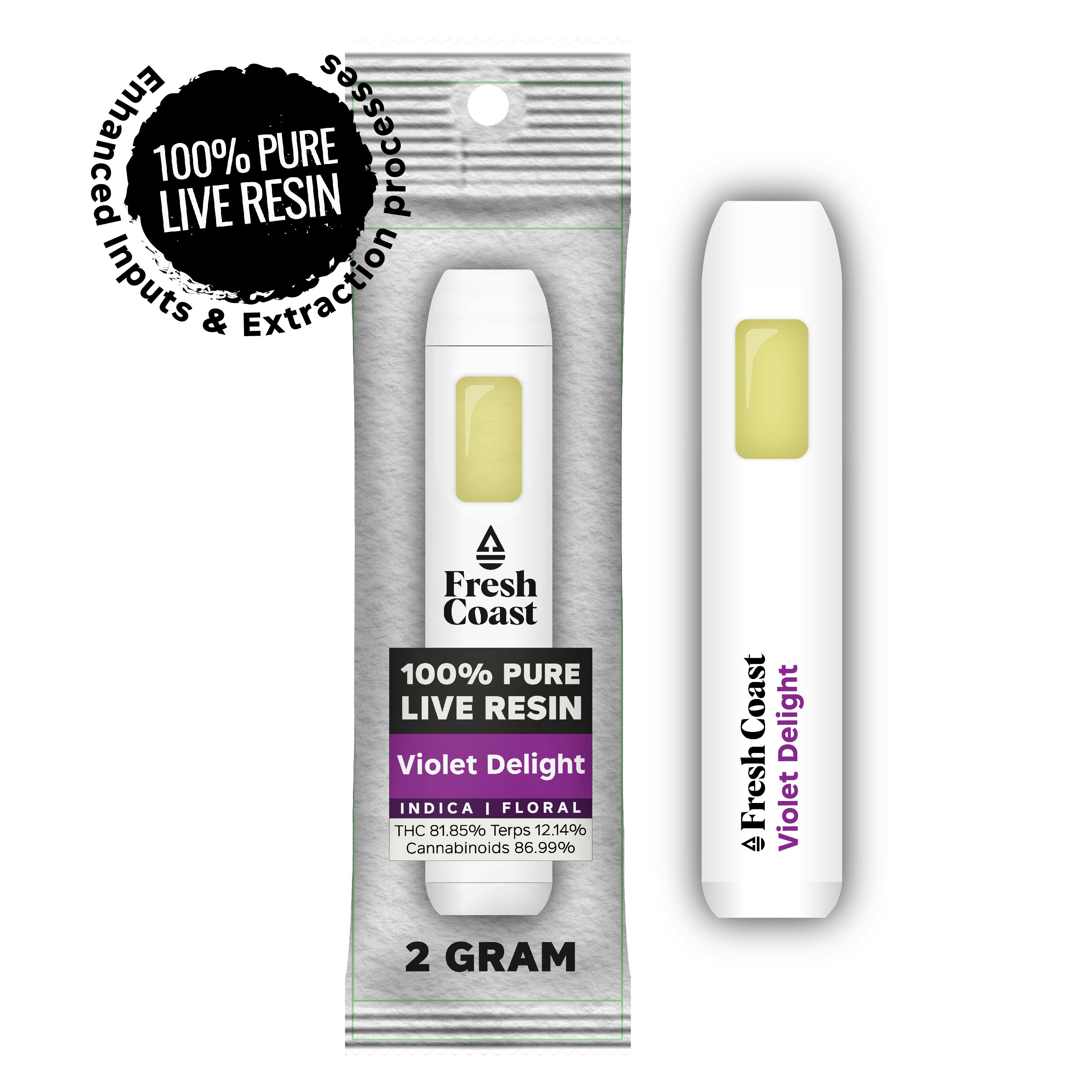 Fresh Coast - Violet Delight | 100% Pure Live Resin 2G Disposable | Indica - 1