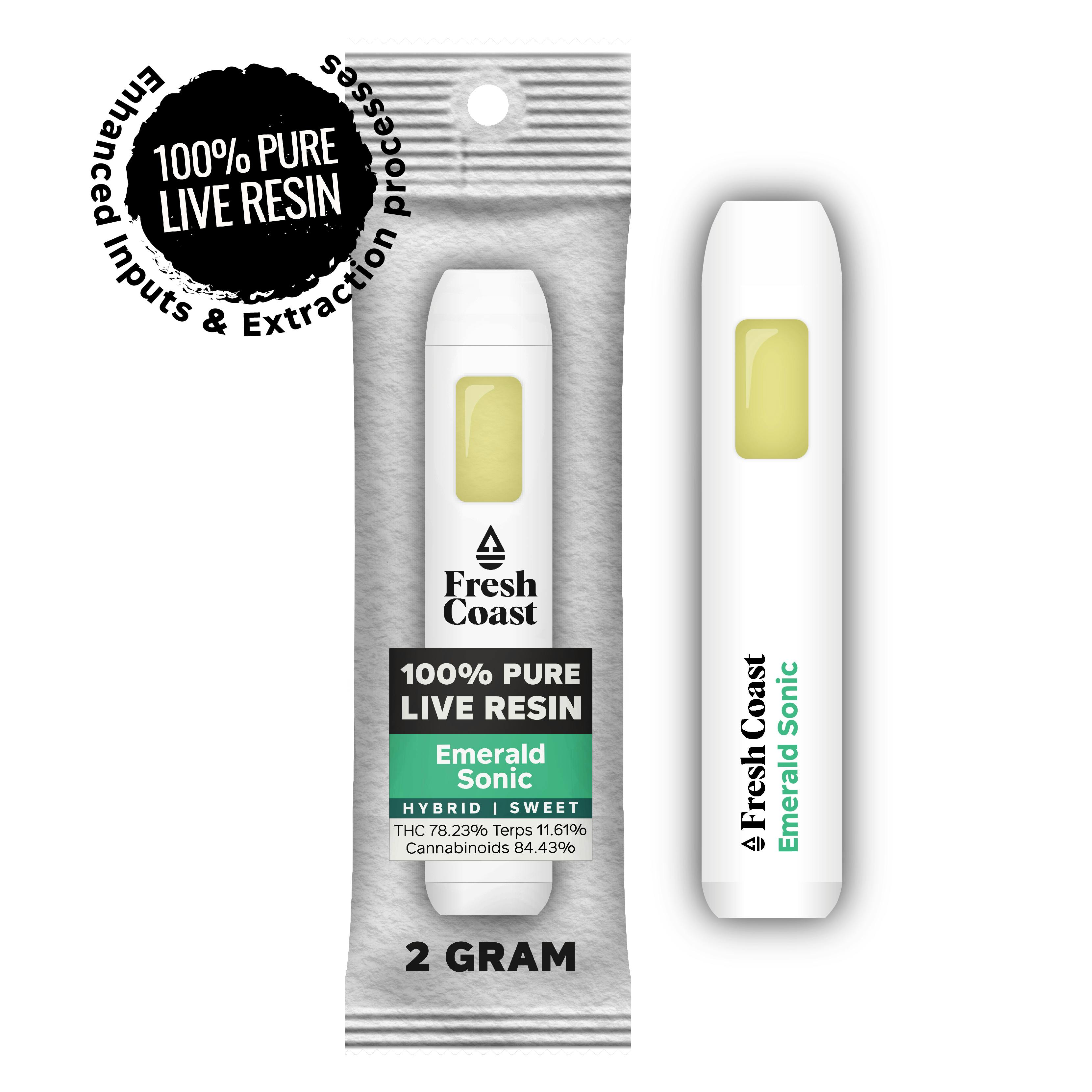 Fresh Coast - Emerald Sonic | 100% Pure Live Resin 2G Disposable | Hybrid - 1