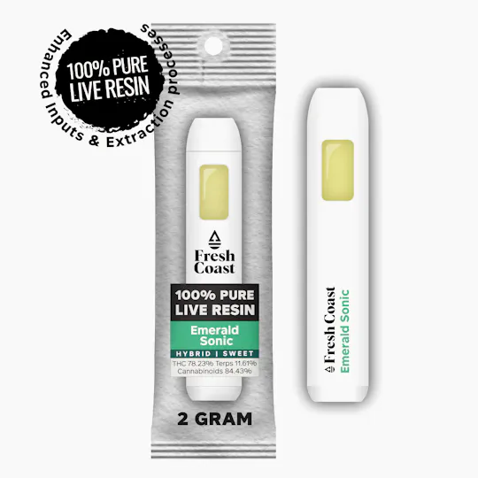 Fresh Coast - Emerald Sonic | 100% Pure Live Resin 2G Disposable | Hybrid - 1