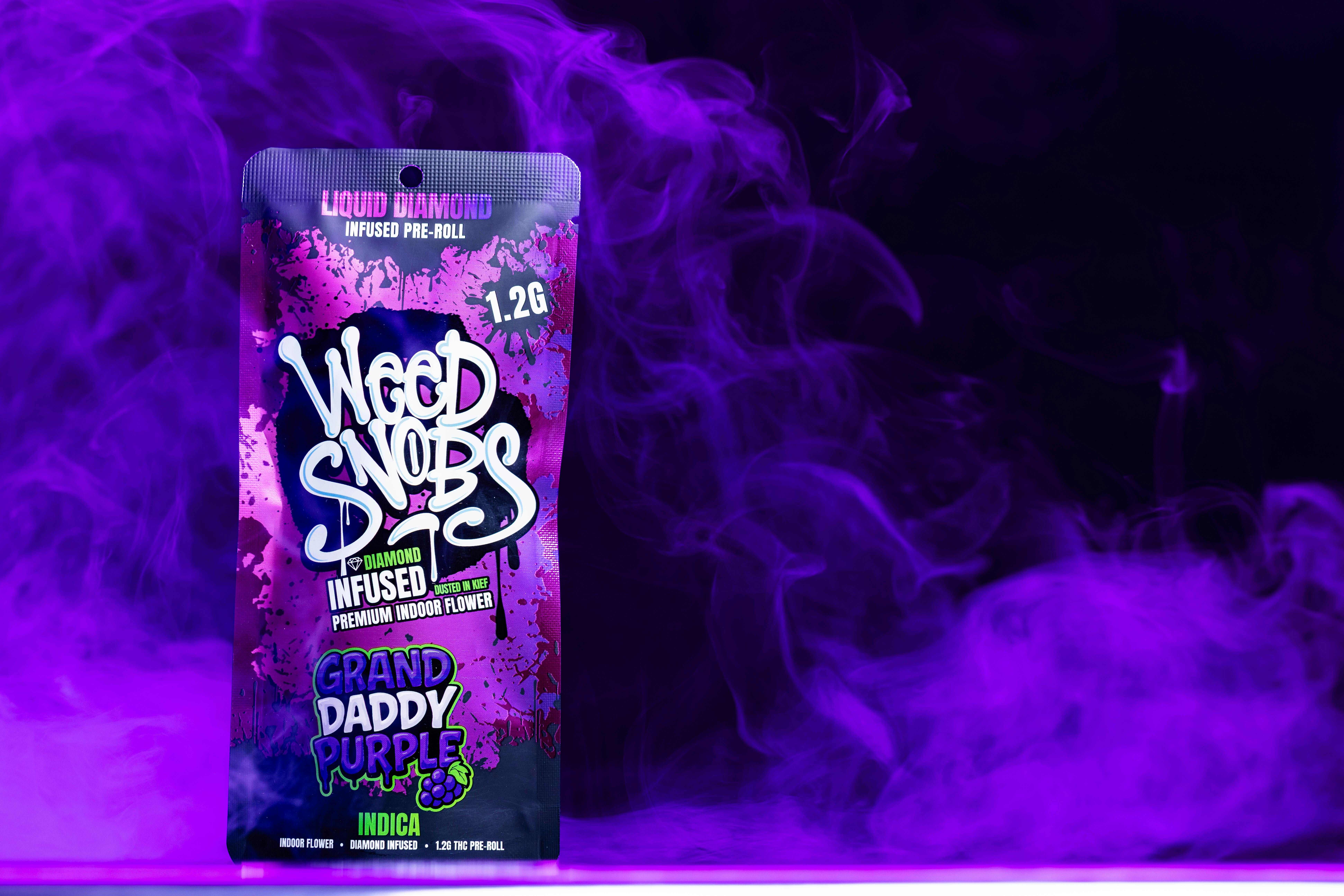 Weed Snobs - Grand Daddy Purple Liquid Diamond Infused Preroll 1.2g - 1