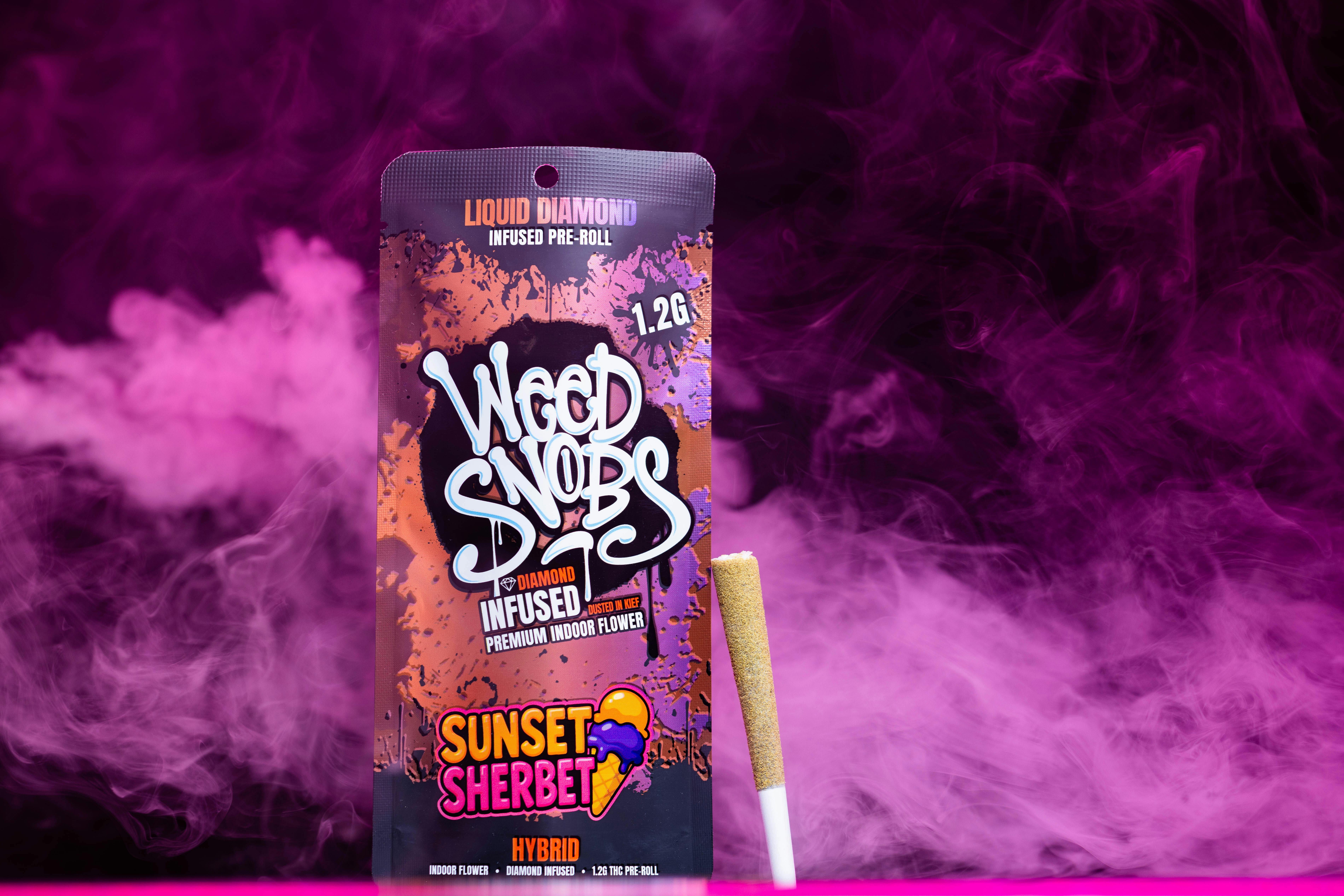Weed Snobs - Sunset Sherbet Liquid Diamond Infused Preroll 1.2g - 1