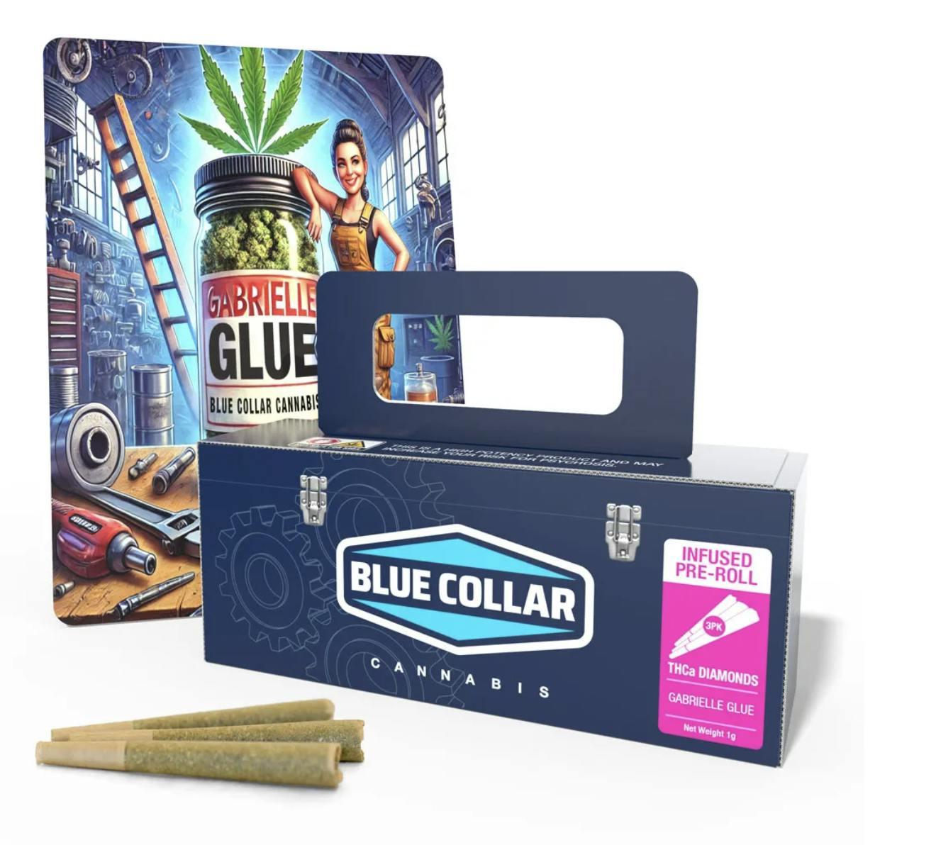 Blue Collar Cannabis - Blue Collar | Gabrielle Glue Infused Pre Rolls 3pk - .33g - 1