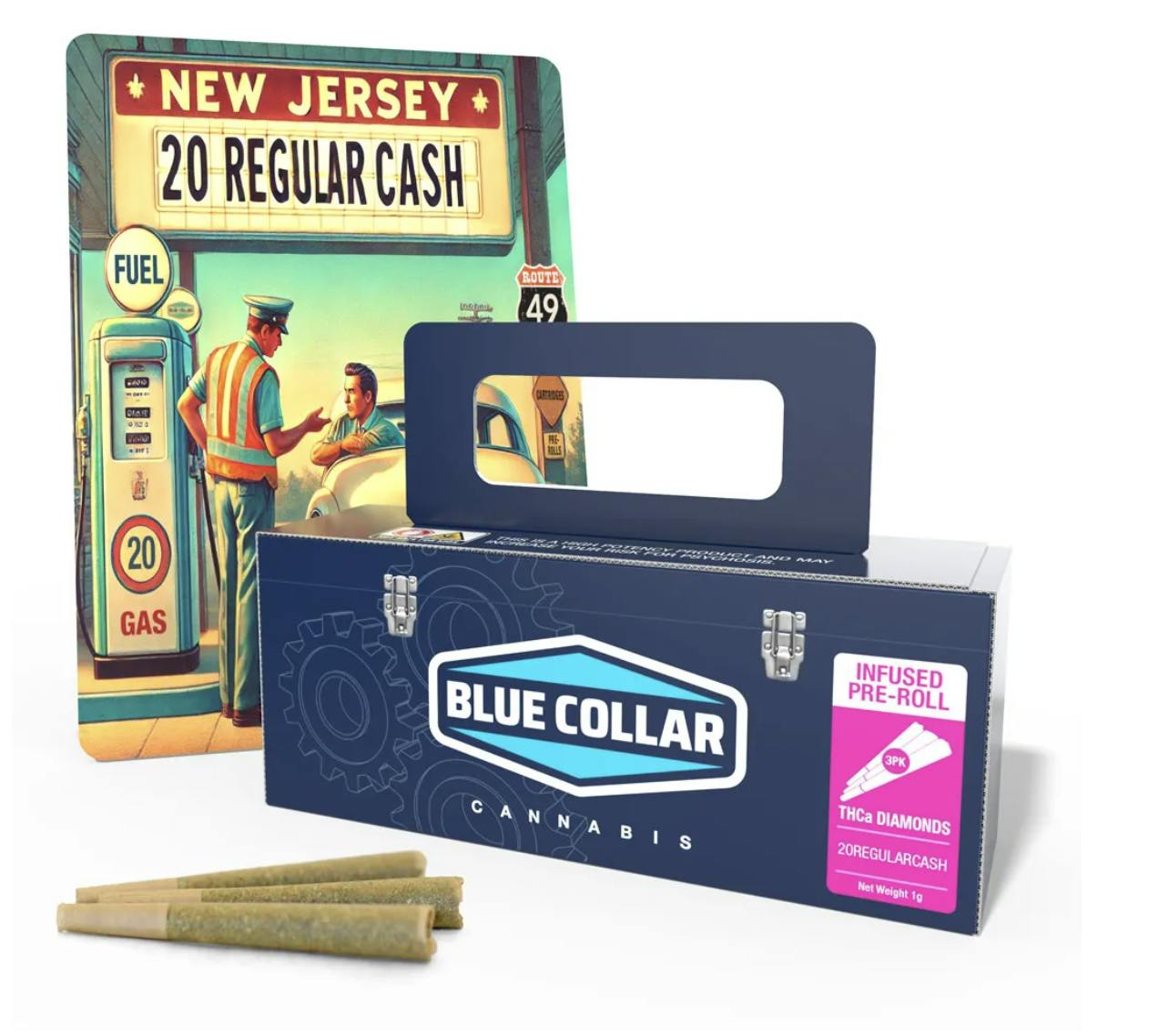 Blue Collar Cannabis - Blue Collar | 20 Regular Cash Infused Pre Rolls 3pk - .33g - 1