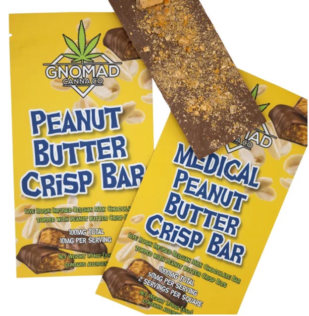 Gnomad - GNOMAD BAR 100MG - PEANUT BUTTER CRISP (ROSIN INFUSED) - 1