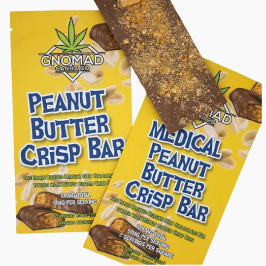 Gnomad - GNOMAD BAR 100MG - PEANUT BUTTER CRISP (ROSIN INFUSED) - 1