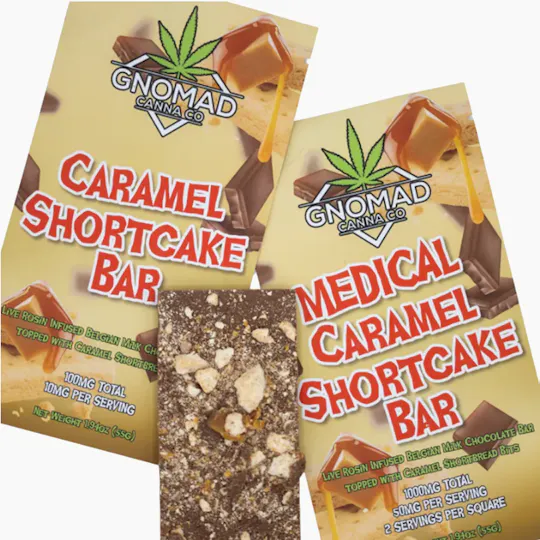 Gnomad - GNOMAD BAR 100MG - CARAMEL SHORTCAKE (ROSIN INFUSED) - 1