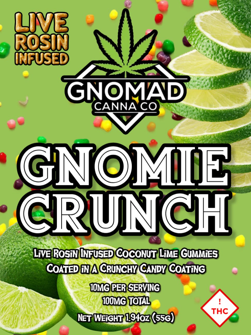 Gnomad - GNOMAD GUMMIES 100MG - GNOMIE CRUNCH (ROSIN INFUSED) - 1