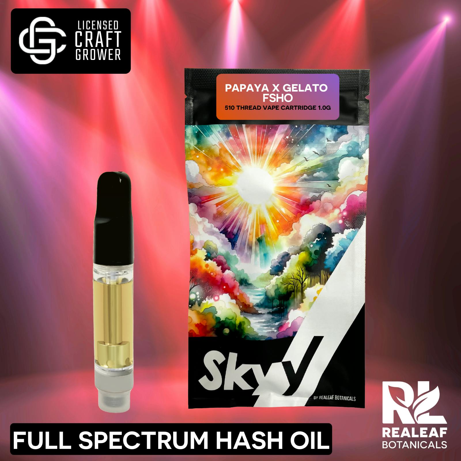 Realeaf Botanicals - Papaya X Gelato FSHO Vape Cartridge 1.0g - 1