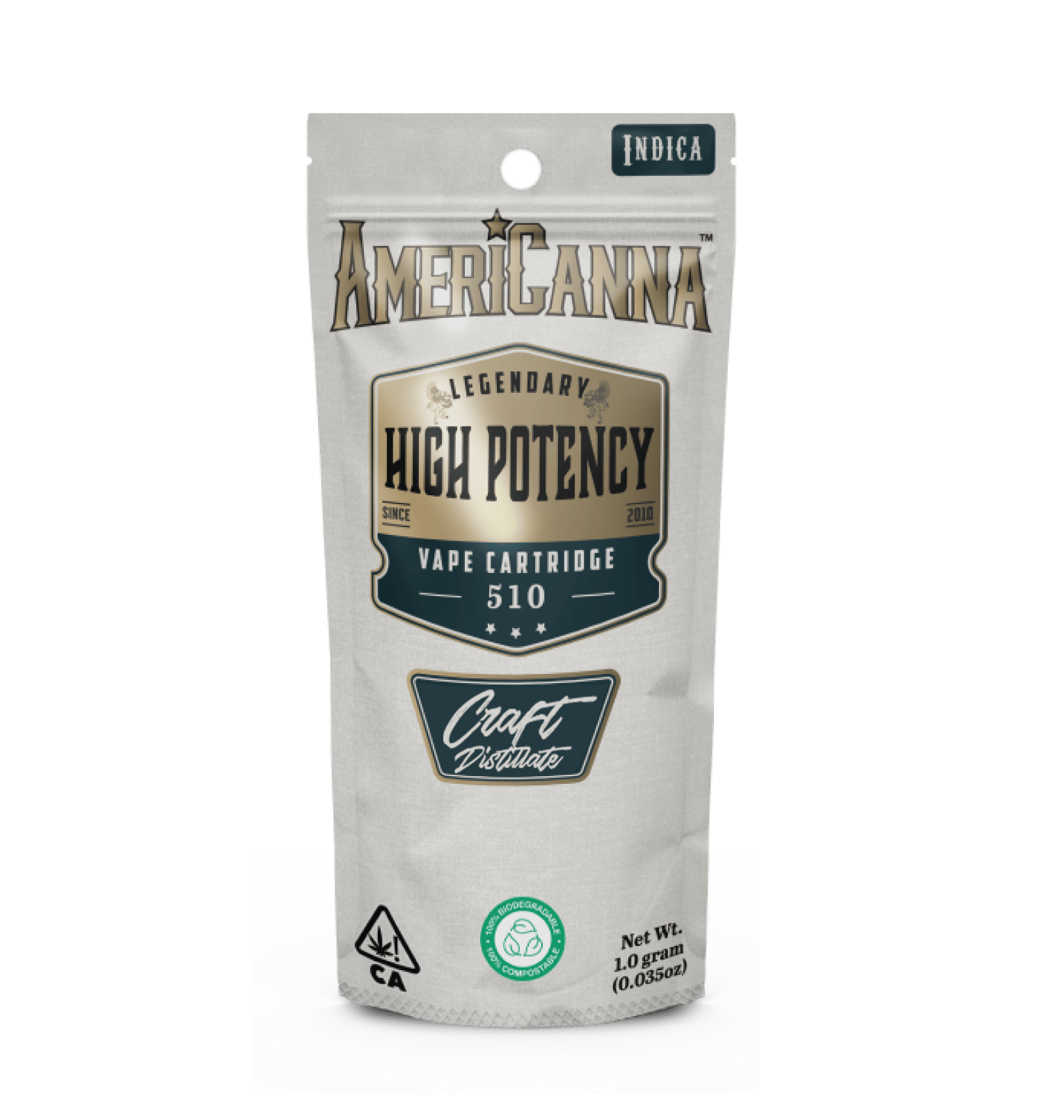 AmeriCanna - Purple Martian 1g High Potency Distillate Vape Cart - 1