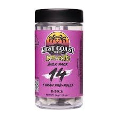 West Coast Treez - Blue Gelato – Indica – Pre Rollz – 14ct - 1