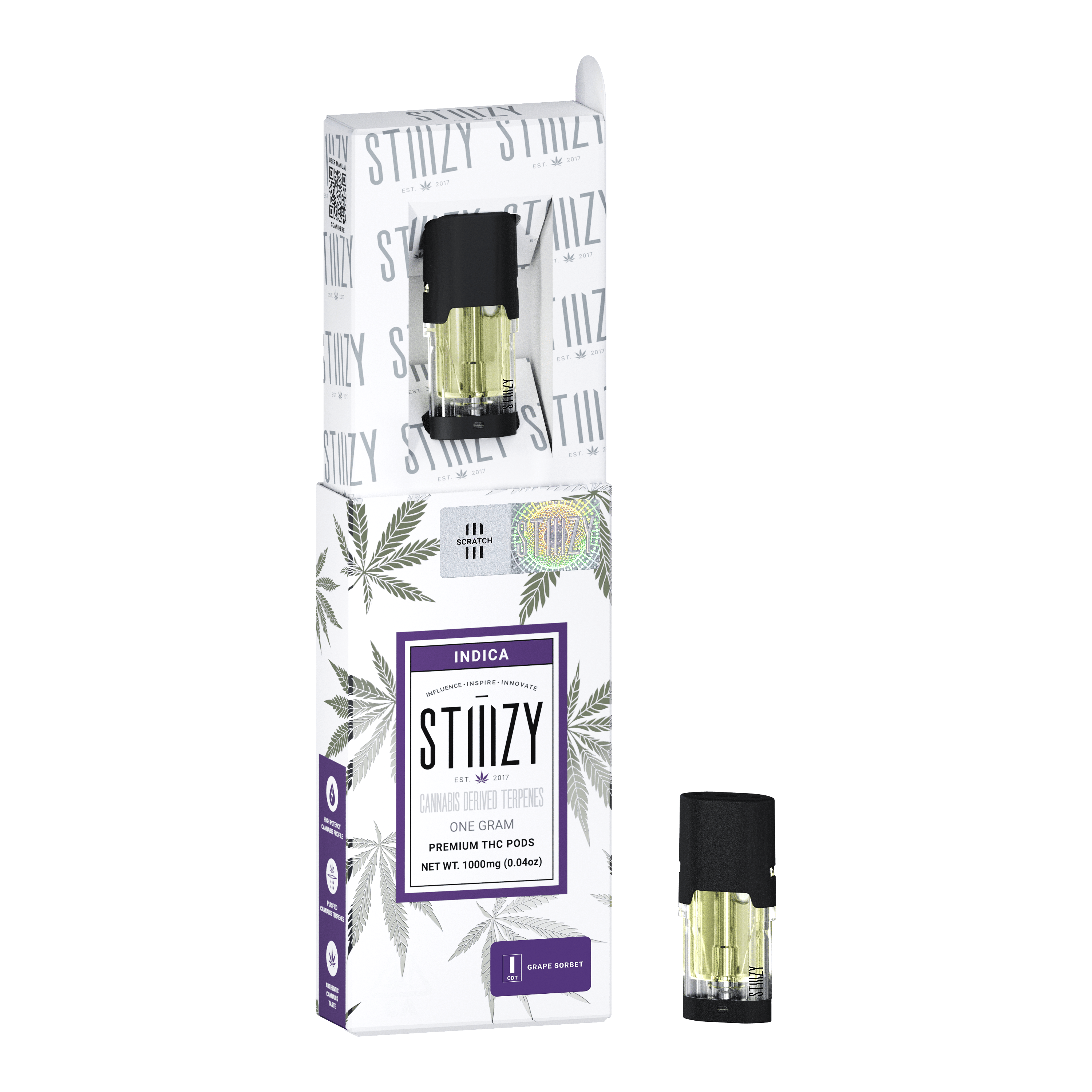 STIIIZY - Vape Cartridge - GRAPE SORBET 1G CDT Pod - STIIIZY - 1