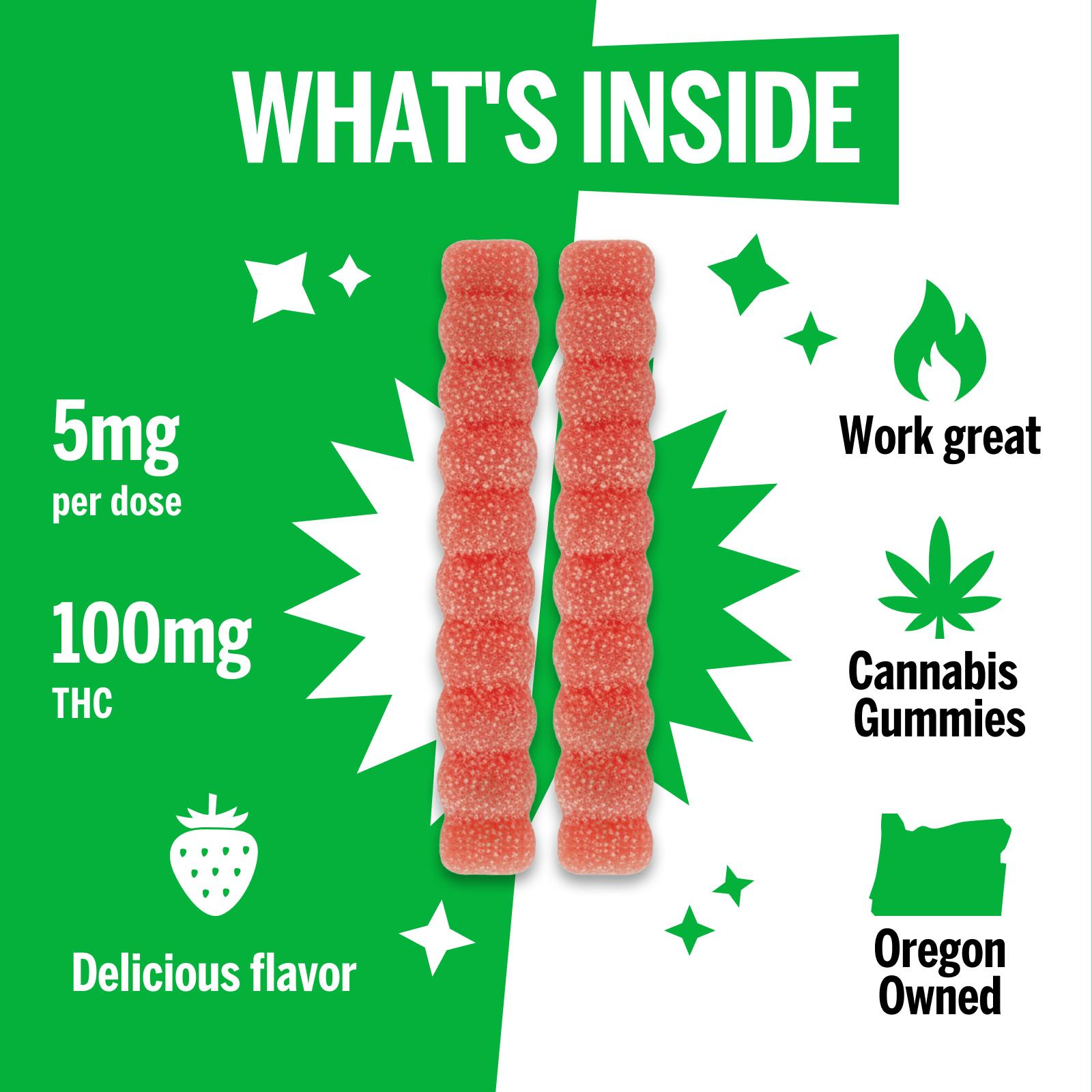 STiCKS - STICKS Oregon Strawberries Sativa Gummies [100MG] - 1