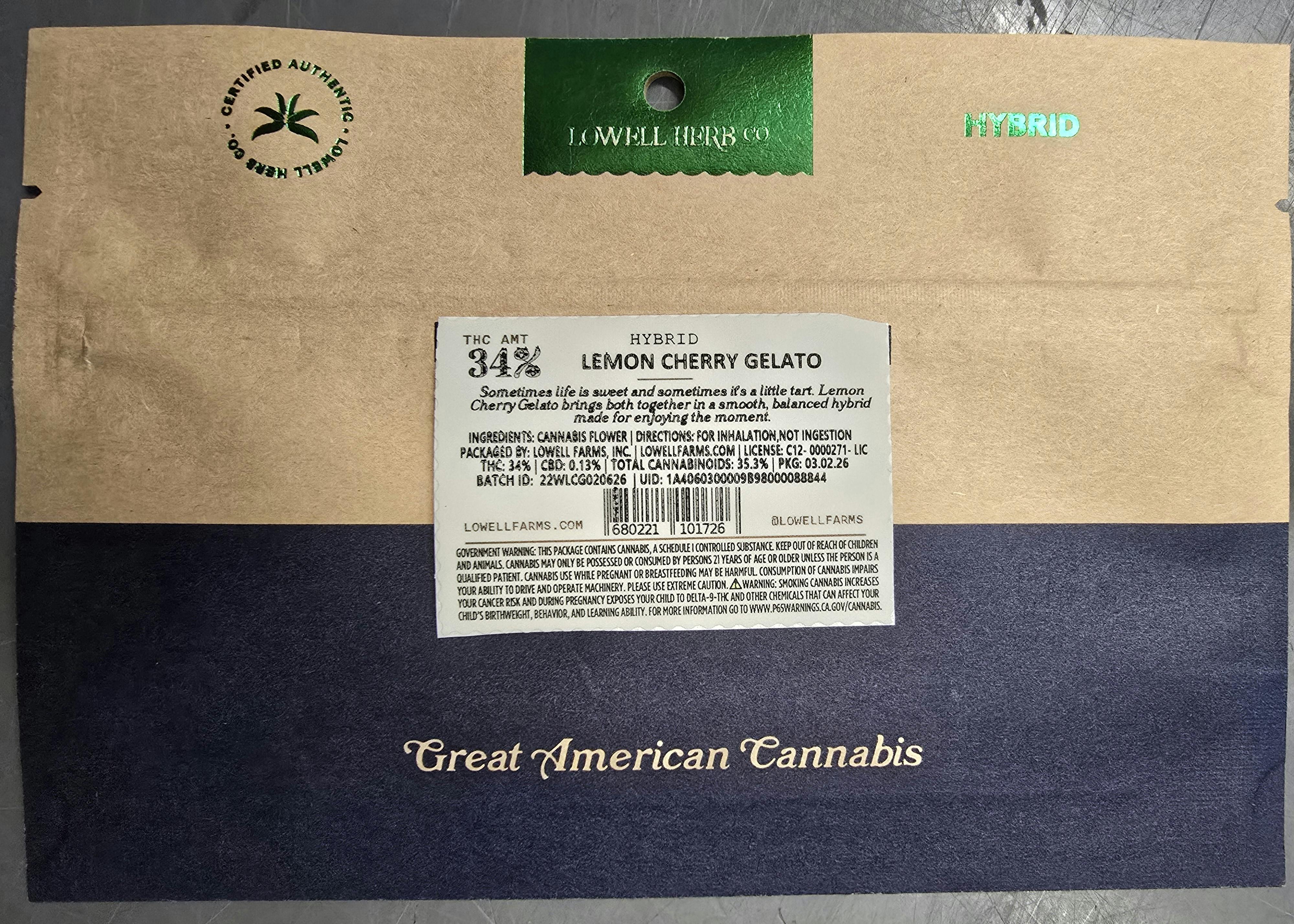 Lowell Farms - LOWELL LITTLES, Lemon Cherry Gelato, Hybrid, 14g - 1