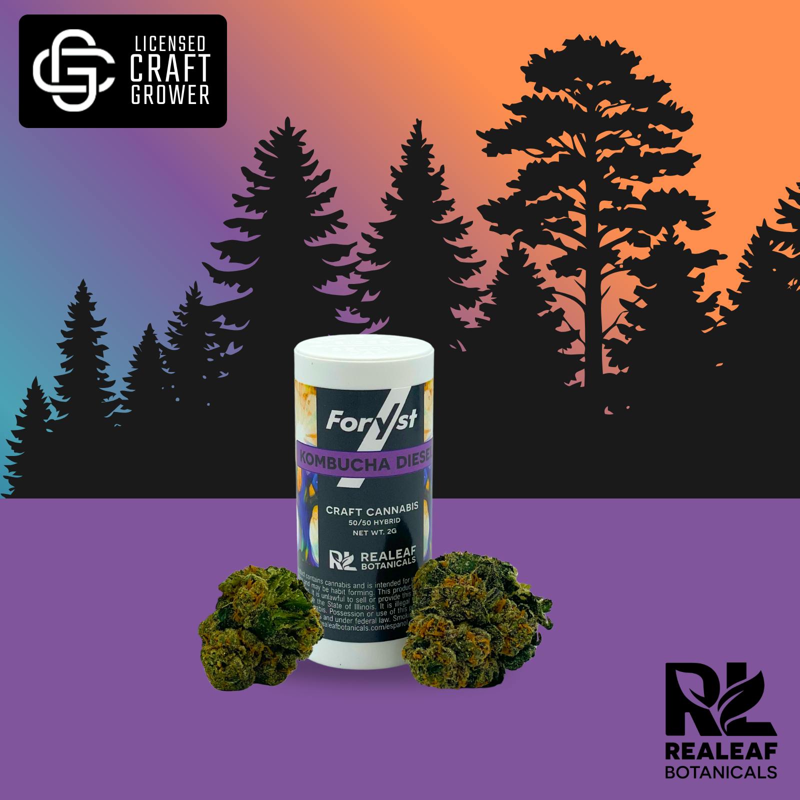Realeaf Botanicals - Kombucha Diesel Foryst Flower 2.0g - 1