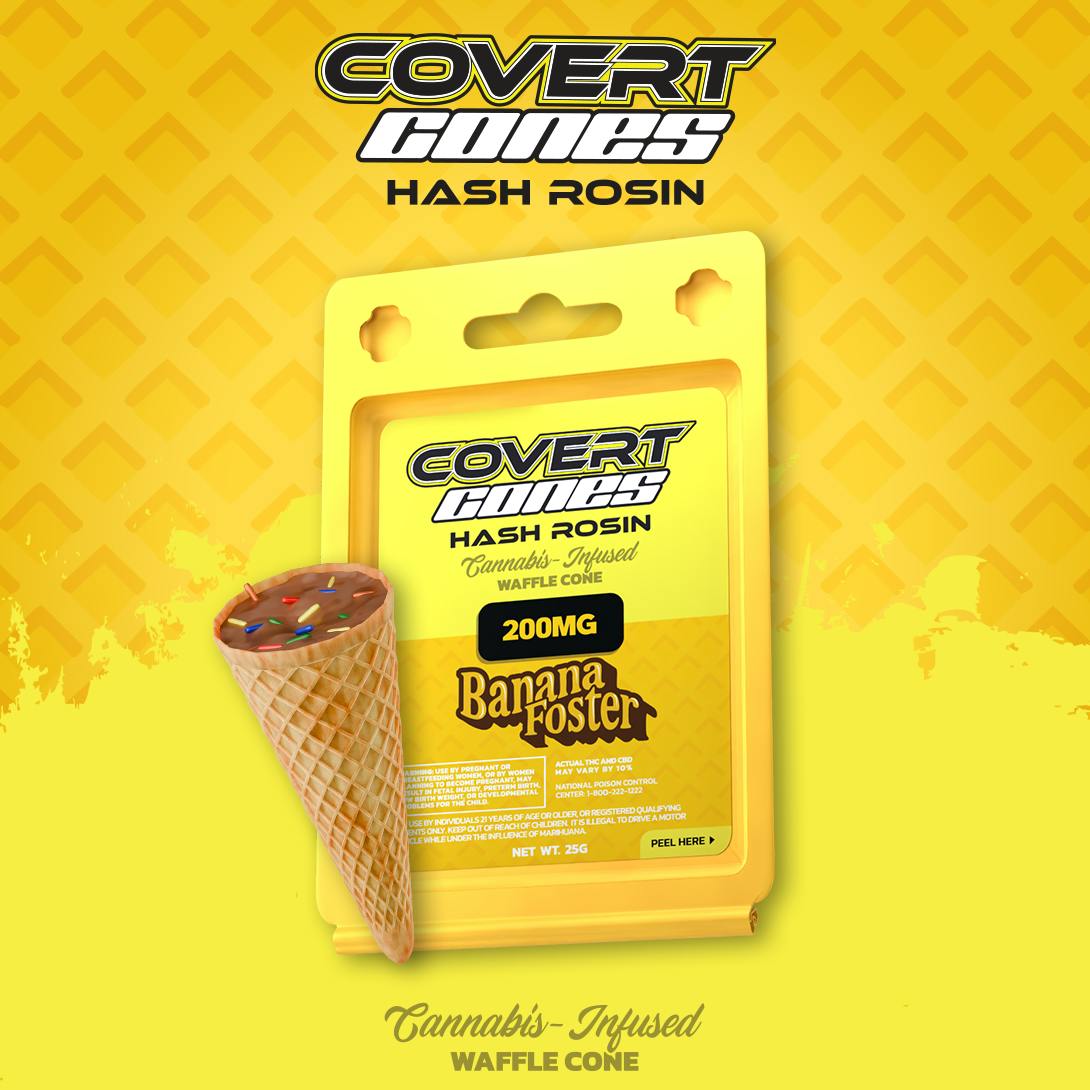 Covert Cups - Banana Foster I 200mg Hash Rosin Cone I Covert Cups - 1