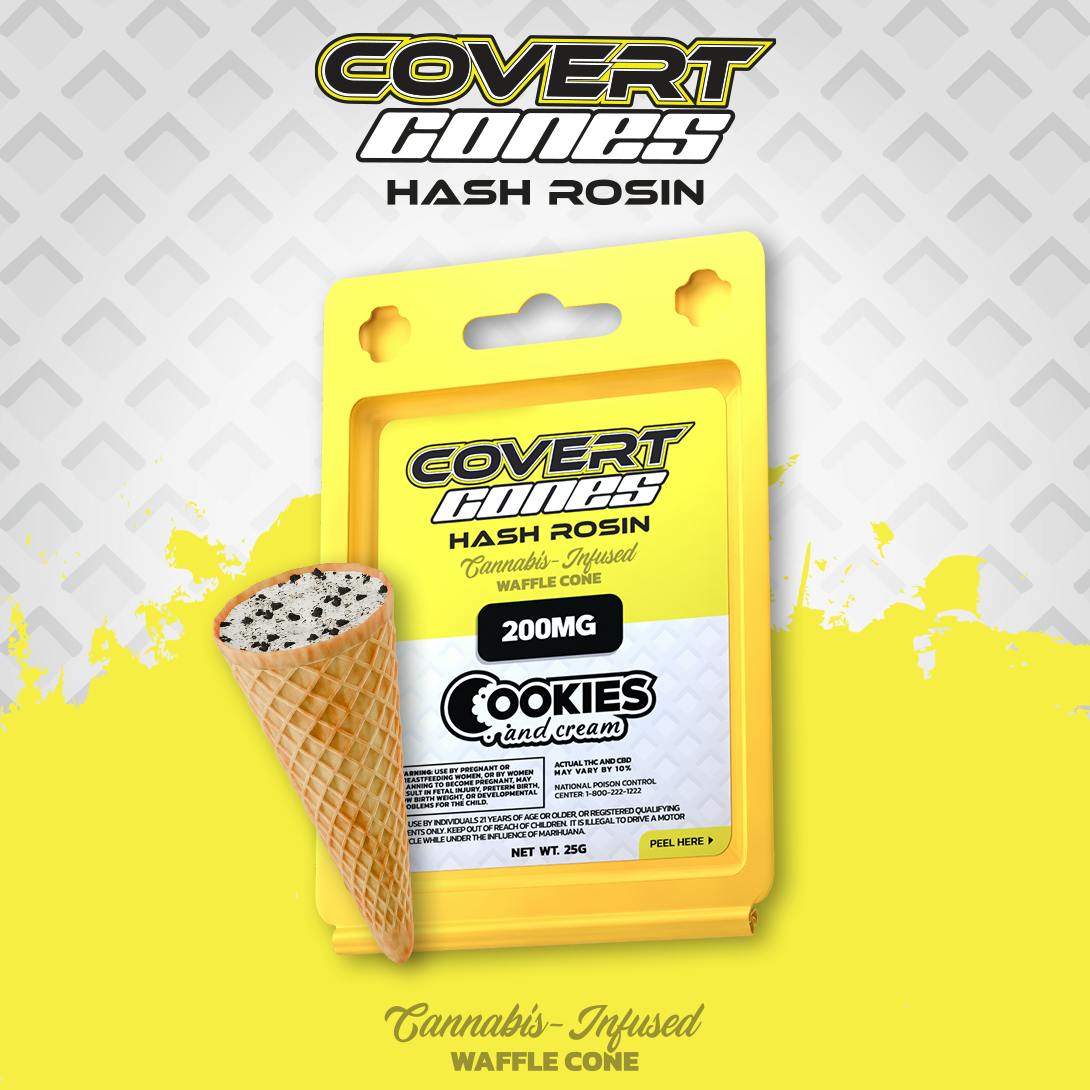 Covert Cups - Cookies & Cream I 200mg Hash Rosin Cone - 1