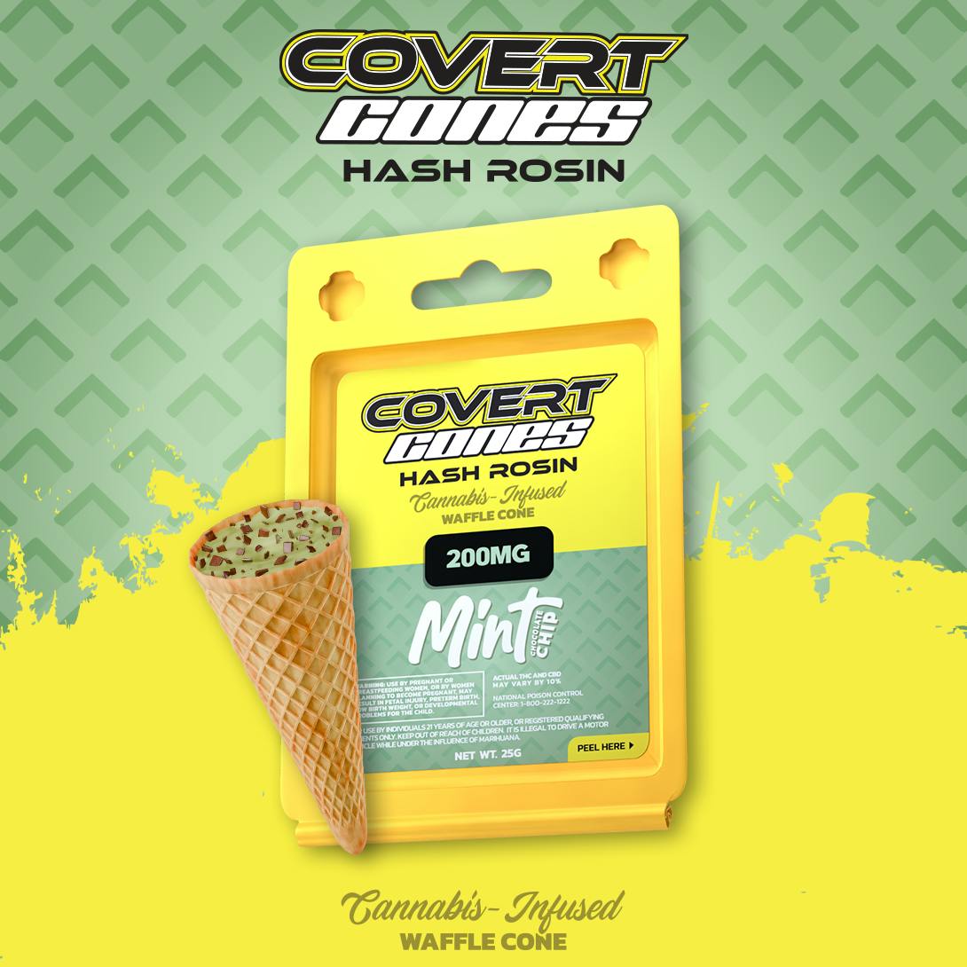 Covert Cups - Mint Chocolate Chip I 200mg Hash Rosin Cone I Covert Cups - 1