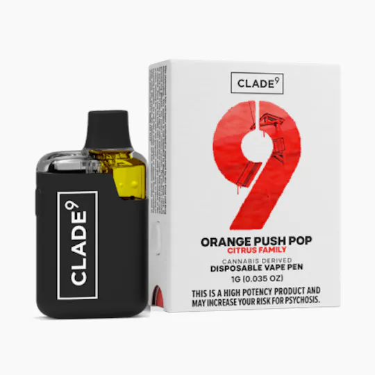 Clade9 - Clade9 | Orange Push Pop | Distillate Disposable | 1g - 1