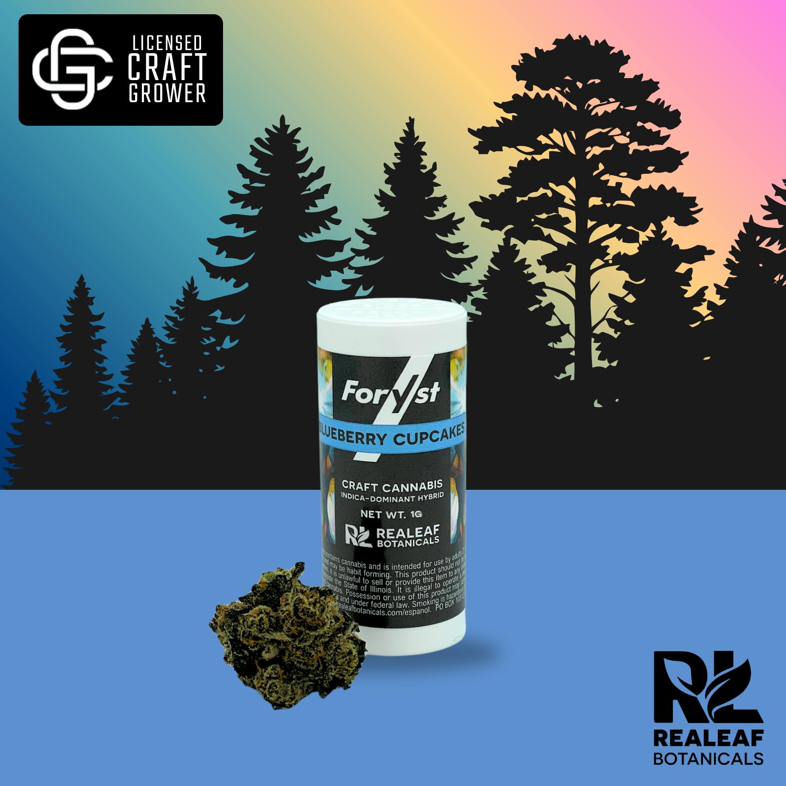 Realeaf Botanicals - Blueberry Cupcakes Foryst Flower 1.0g - 1