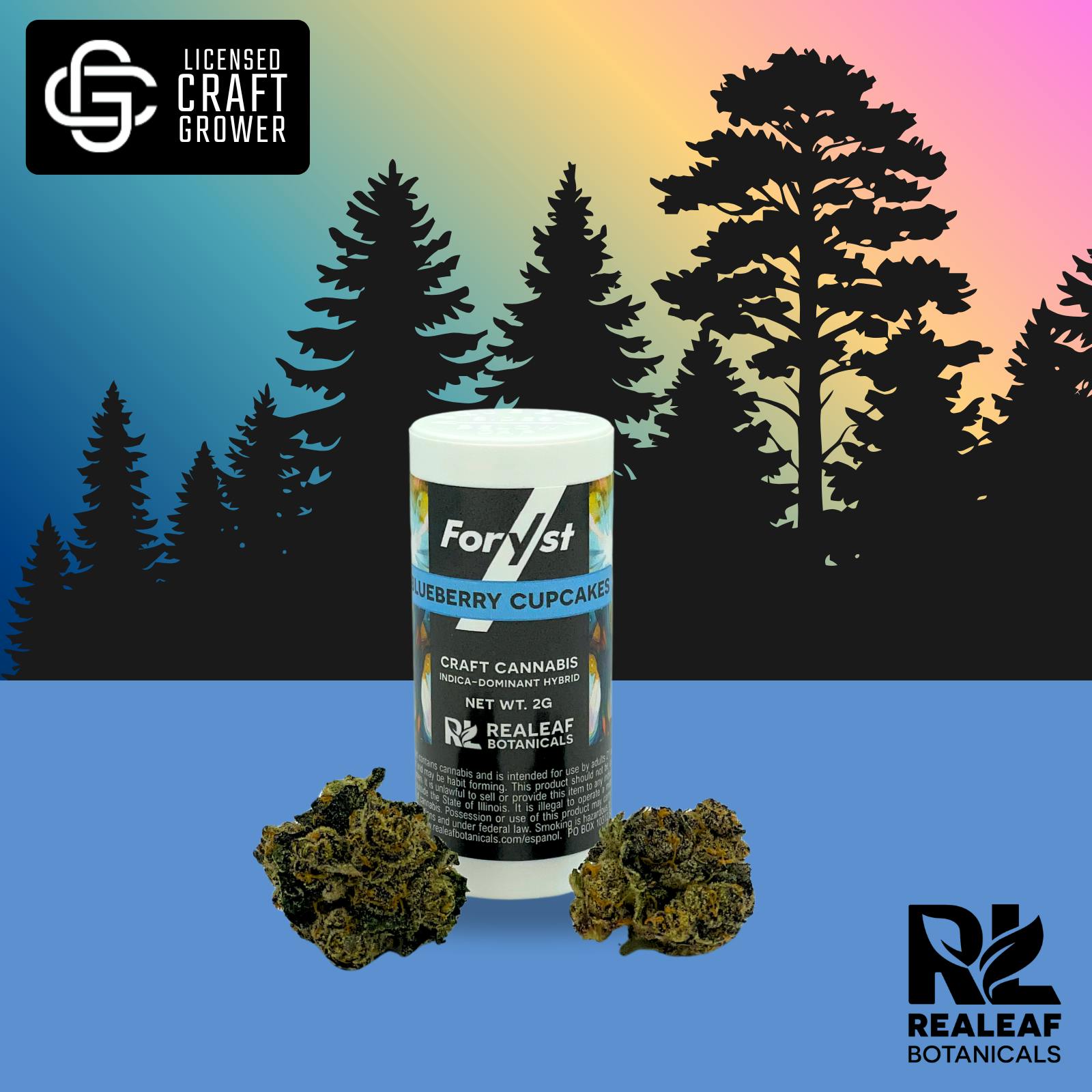 Realeaf Botanicals - Blueberry Cupcakes Foryst Flower 2.0g - 1
