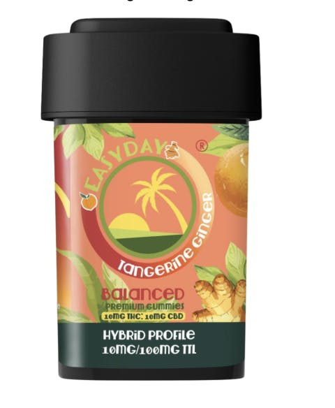 Easy Day Edibles - Easy Day | Balanced Tangerine Ginger | Gummies | 100mg | 10ct | 10mg/ea - 1