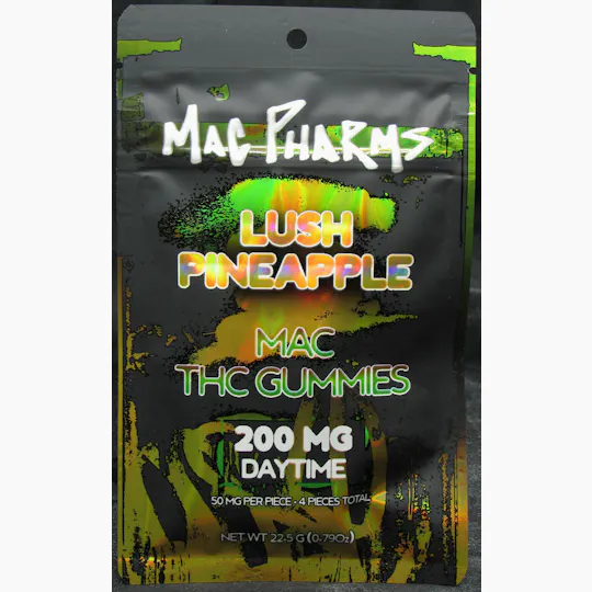 Mac Pharms - Mac Pharms| Lush Pineapple| Gummies| 200mg| 4ct| 50mg/pc - 1