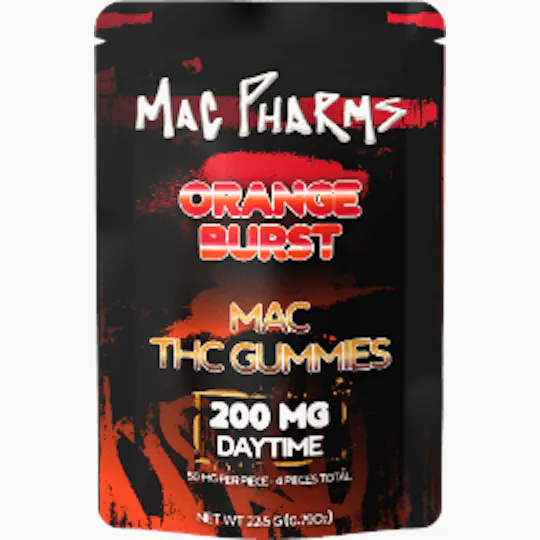 Mac Pharms - Mac Pharms| Orange Burst| Gummies| 200mg| 4ct| 50mg/pc - 1