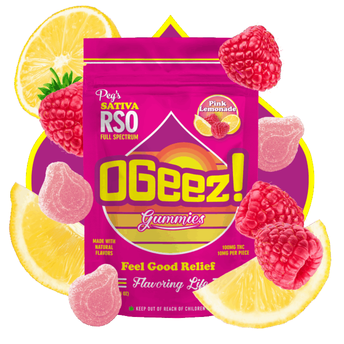 Ogeez! - Ogeez! | Peg's | Pink Lemonade RSO Gummies | 100mg | 10ct | 10mg/ea - 1