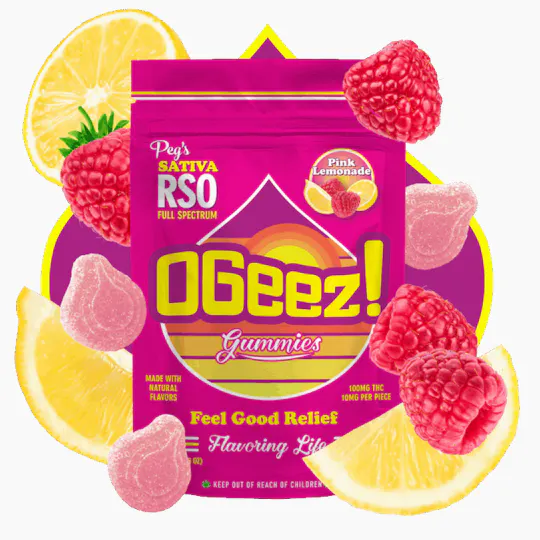Ogeez! - Ogeez! | Peg's | Pink Lemonade RSO Gummies | 100mg | 10ct | 10mg/ea - 1