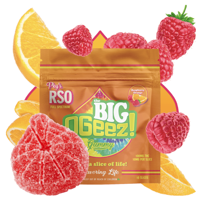 Ogeez! - Ogeez! | BIG Peg's | Raspberry Orange RSO Gummy | 100mg | 10ct | 10mg/ea - 1