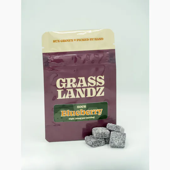Grasslandz - Grasslandz | Sour Blueberry Gummies | 100mg | 10ct | 10 mg/ea - 1